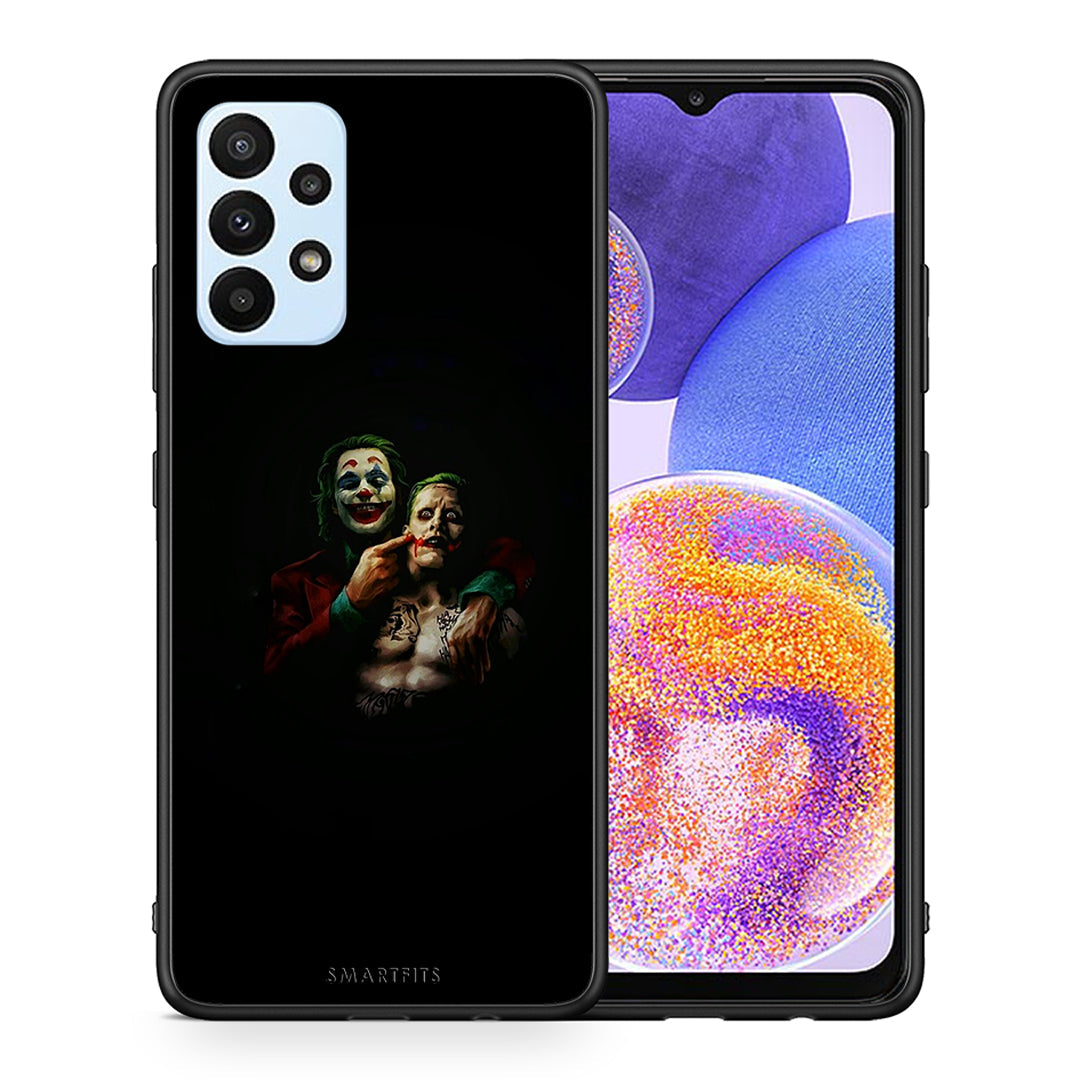 Θήκη Samsung A23 Clown Hero από τη Smartfits με σχέδιο στο πίσω μέρος και μαύρο περίβλημα | Samsung A23 Clown Hero case with colorful back and black bezels