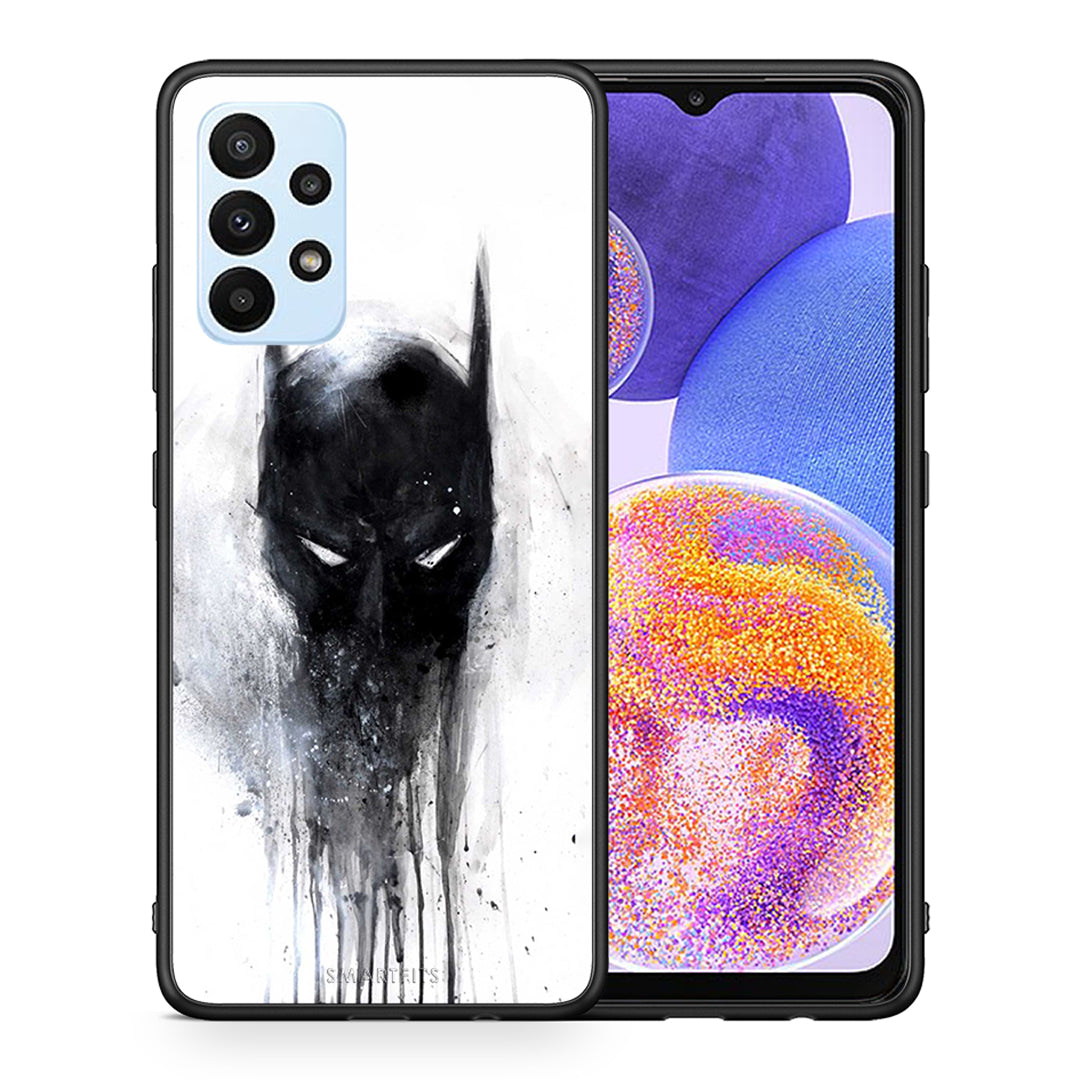 Θήκη Samsung A23 Paint Bat Hero από τη Smartfits με σχέδιο στο πίσω μέρος και μαύρο περίβλημα | Samsung A23 Paint Bat Hero case with colorful back and black bezels