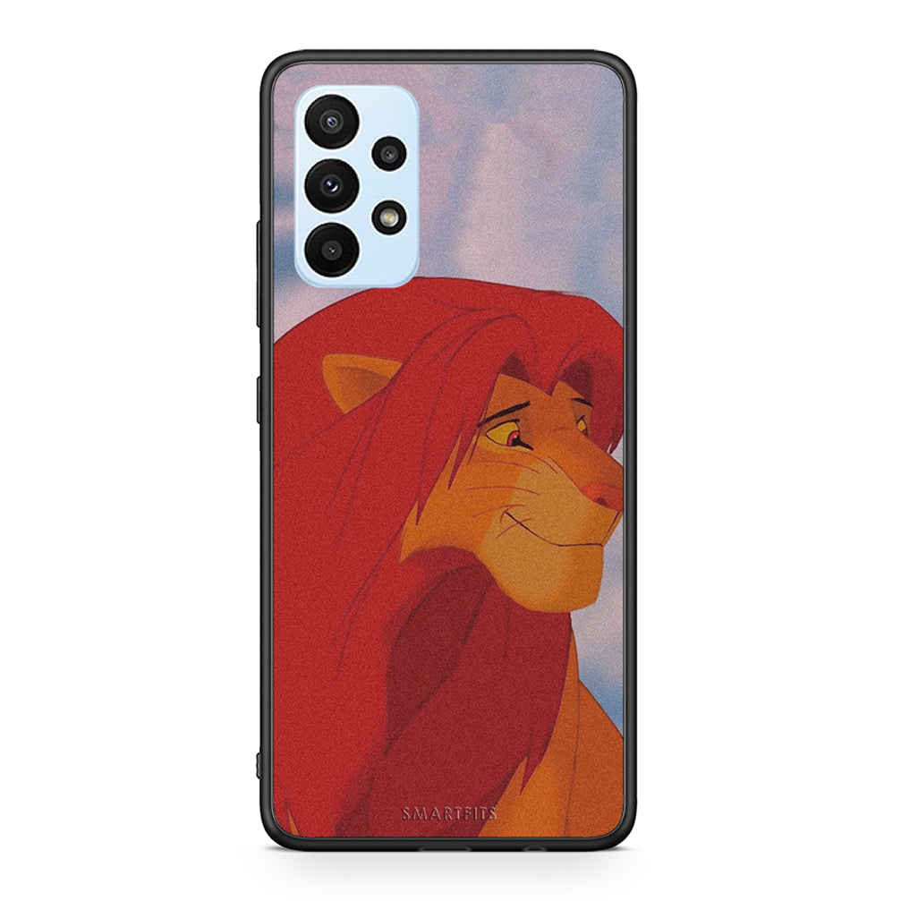 Samsung A23 Lion Love 1 Θήκη Αγίου Βαλεντίνου από τη Smartfits με σχέδιο στο πίσω μέρος και μαύρο περίβλημα | Smartphone case with colorful back and black bezels by Smartfits