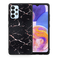 Thumbnail for Θήκη Samsung A23 Black Rosegold Marble από τη Smartfits με σχέδιο στο πίσω μέρος και μαύρο περίβλημα | Samsung A23 Black Rosegold Marble case with colorful back and black bezels