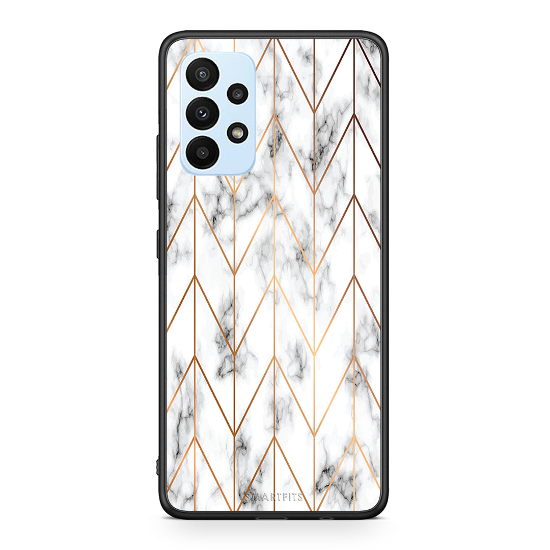 44 - Samsung A23 Gold Geometric Marble case, cover, bumper