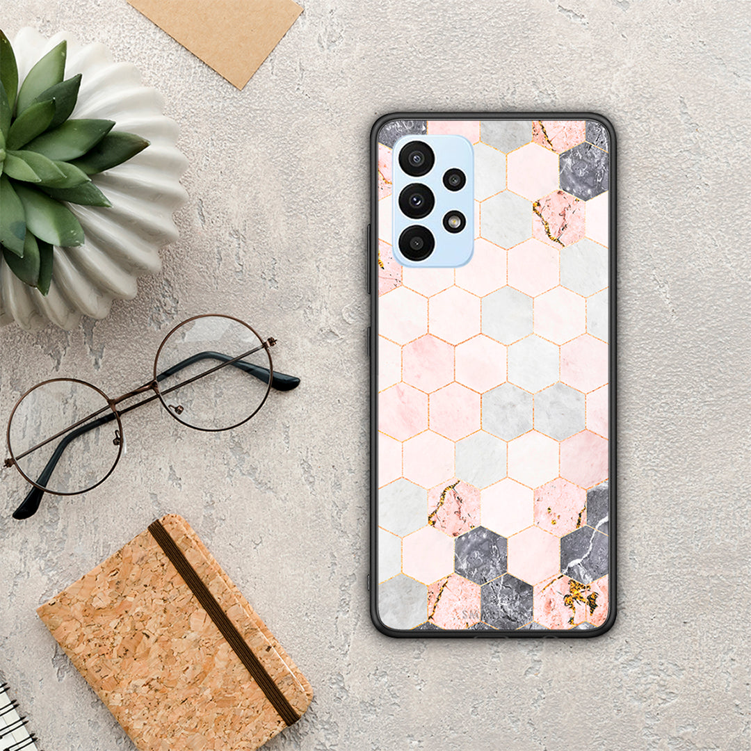 Marble Hexagon Pink - Samsung Galaxy A23