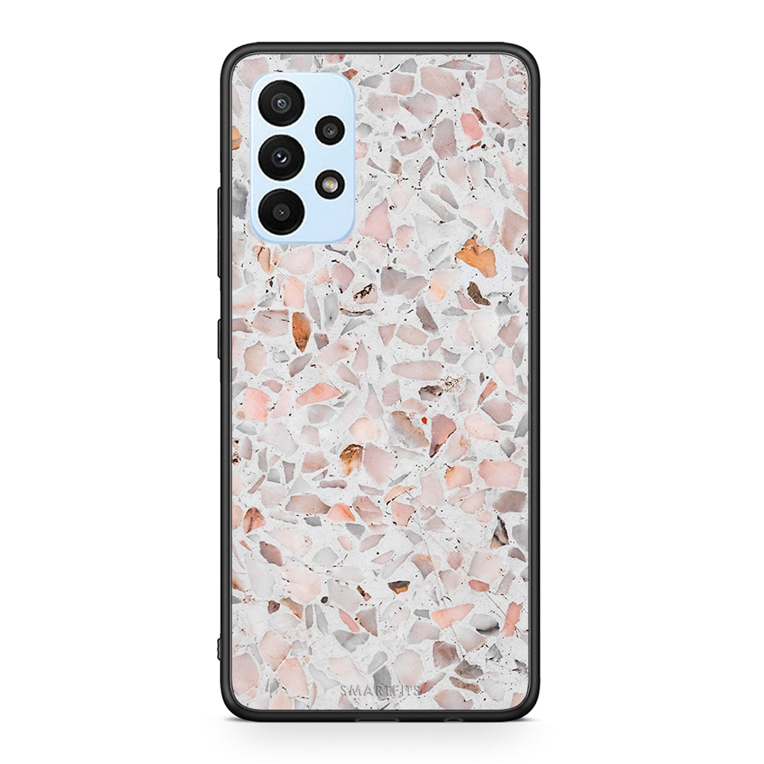 Samsung A23 Marble Terrazzo θήκη από τη Smartfits με σχέδιο στο πίσω μέρος και μαύρο περίβλημα | Smartphone case with colorful back and black bezels by Smartfits