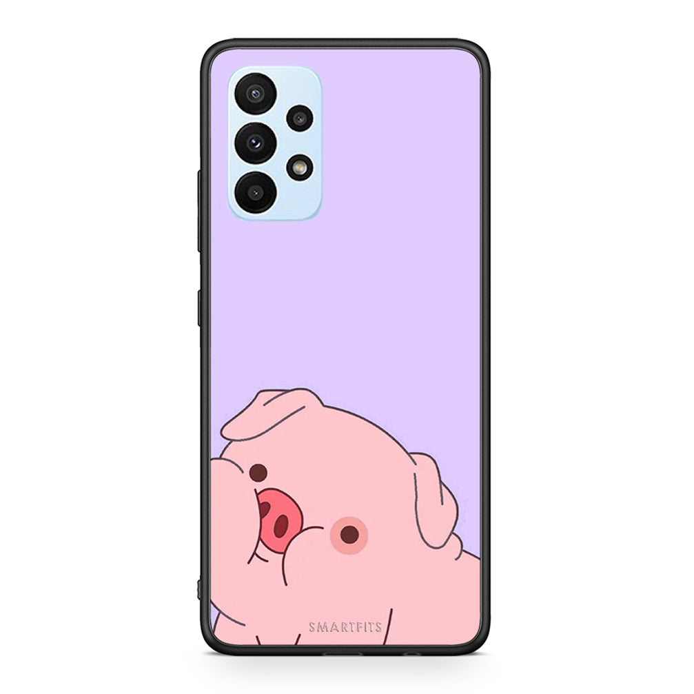 Samsung A23 Pig Love 2 Θήκη Αγίου Βαλεντίνου από τη Smartfits με σχέδιο στο πίσω μέρος και μαύρο περίβλημα | Smartphone case with colorful back and black bezels by Smartfits