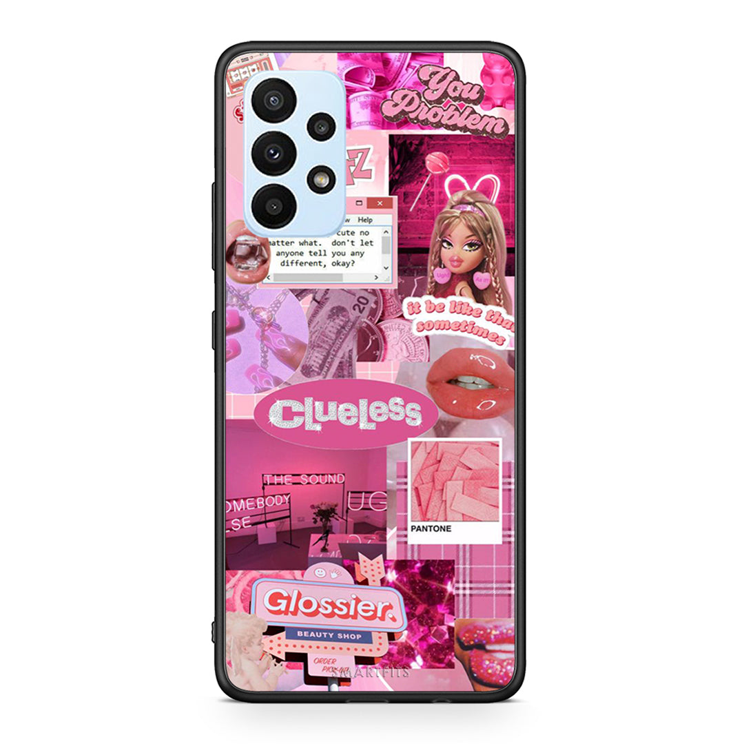 Samsung A23 Pink Love Θήκη Αγίου Βαλεντίνου από τη Smartfits με σχέδιο στο πίσω μέρος και μαύρο περίβλημα | Smartphone case with colorful back and black bezels by Smartfits