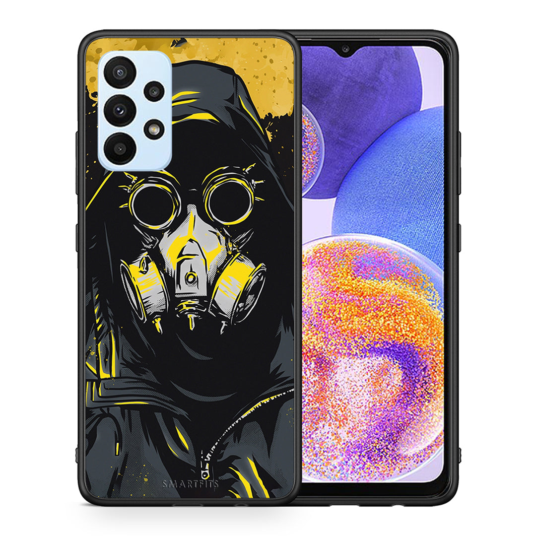 Θήκη Samsung A23 Mask PopArt από τη Smartfits με σχέδιο στο πίσω μέρος και μαύρο περίβλημα | Samsung A23 Mask PopArt case with colorful back and black bezels