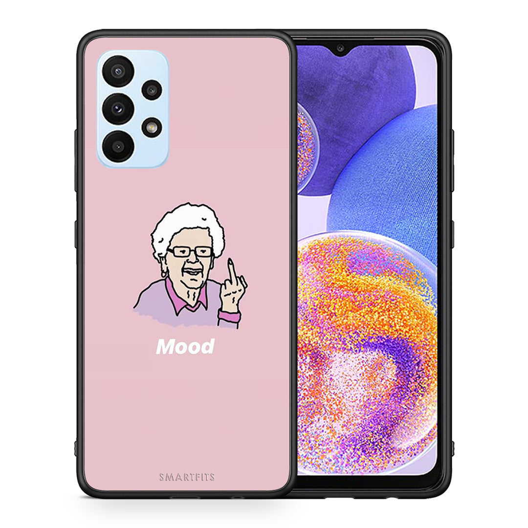 Θήκη Samsung A23 Mood PopArt από τη Smartfits με σχέδιο στο πίσω μέρος και μαύρο περίβλημα | Samsung A23 Mood PopArt case with colorful back and black bezels