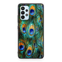 Thumbnail for Samsung A23 Real Peacock Feathers θήκη από τη Smartfits με σχέδιο στο πίσω μέρος και μαύρο περίβλημα | Smartphone case with colorful back and black bezels by Smartfits