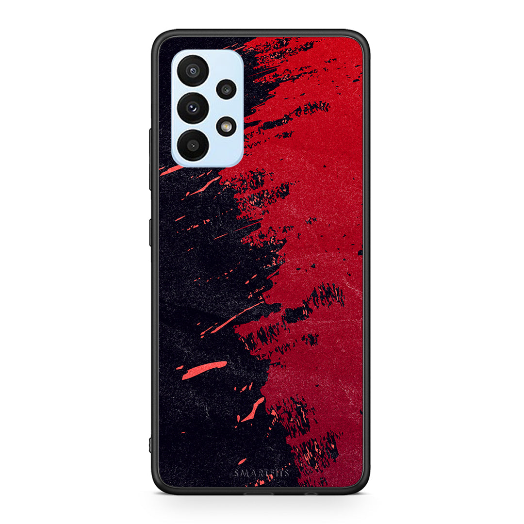 Samsung A23 Red Paint Θήκη Αγίου Βαλεντίνου από τη Smartfits με σχέδιο στο πίσω μέρος και μαύρο περίβλημα | Smartphone case with colorful back and black bezels by Smartfits