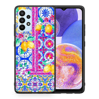 Thumbnail for Θήκη Samsung A23 Retro Spring από τη Smartfits με σχέδιο στο πίσω μέρος και μαύρο περίβλημα | Samsung A23 Retro Spring case with colorful back and black bezels
