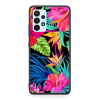 Thumbnail for Samsung A23 Tropical Flowers θήκη από τη Smartfits με σχέδιο στο πίσω μέρος και μαύρο περίβλημα | Smartphone case with colorful back and black bezels by Smartfits