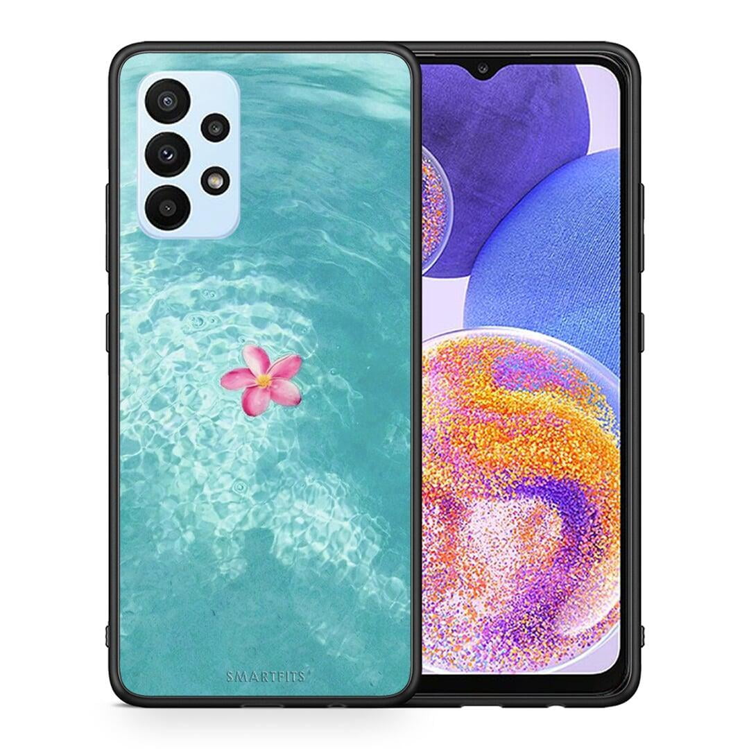 Θήκη Samsung A23 Water Flower από τη Smartfits με σχέδιο στο πίσω μέρος και μαύρο περίβλημα | Samsung A23 Water Flower case with colorful back and black bezels