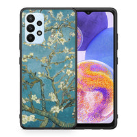 Thumbnail for Θήκη Samsung A23 White Blossoms από τη Smartfits με σχέδιο στο πίσω μέρος και μαύρο περίβλημα | Samsung A23 White Blossoms case with colorful back and black bezels