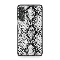 Thumbnail for Θήκη Samsung Galaxy A24 4G Animal White Snake από τη Smartfits με σχέδιο στο πίσω μέρος και μαύρο περίβλημα | Samsung Galaxy A24 4G Animal White Snake Case with Colorful Back and Black Bezels