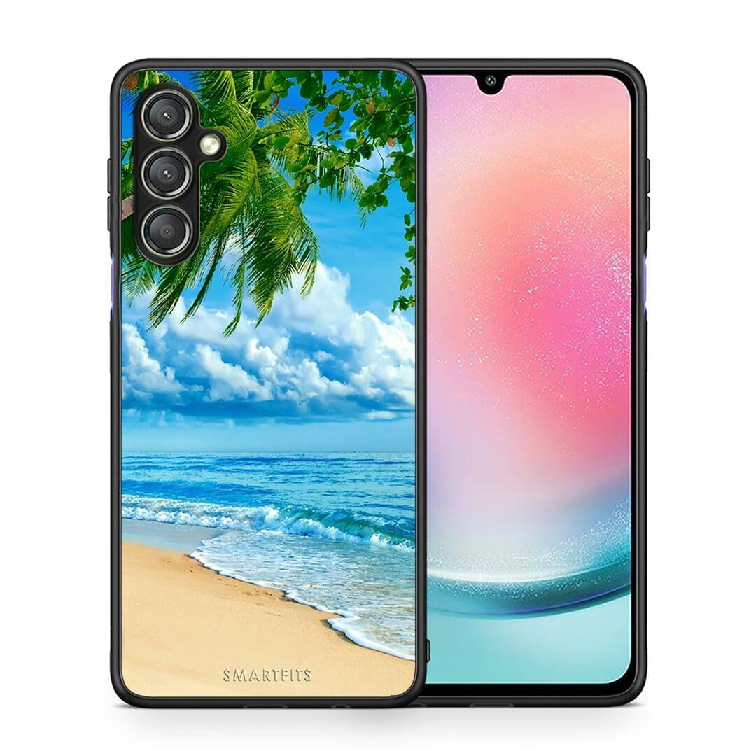 Θήκη Samsung Galaxy A24 4G Beautiful Beach από τη Smartfits με σχέδιο στο πίσω μέρος και μαύρο περίβλημα | Samsung Galaxy A24 4G Beautiful Beach Case with Colorful Back and Black Bezels