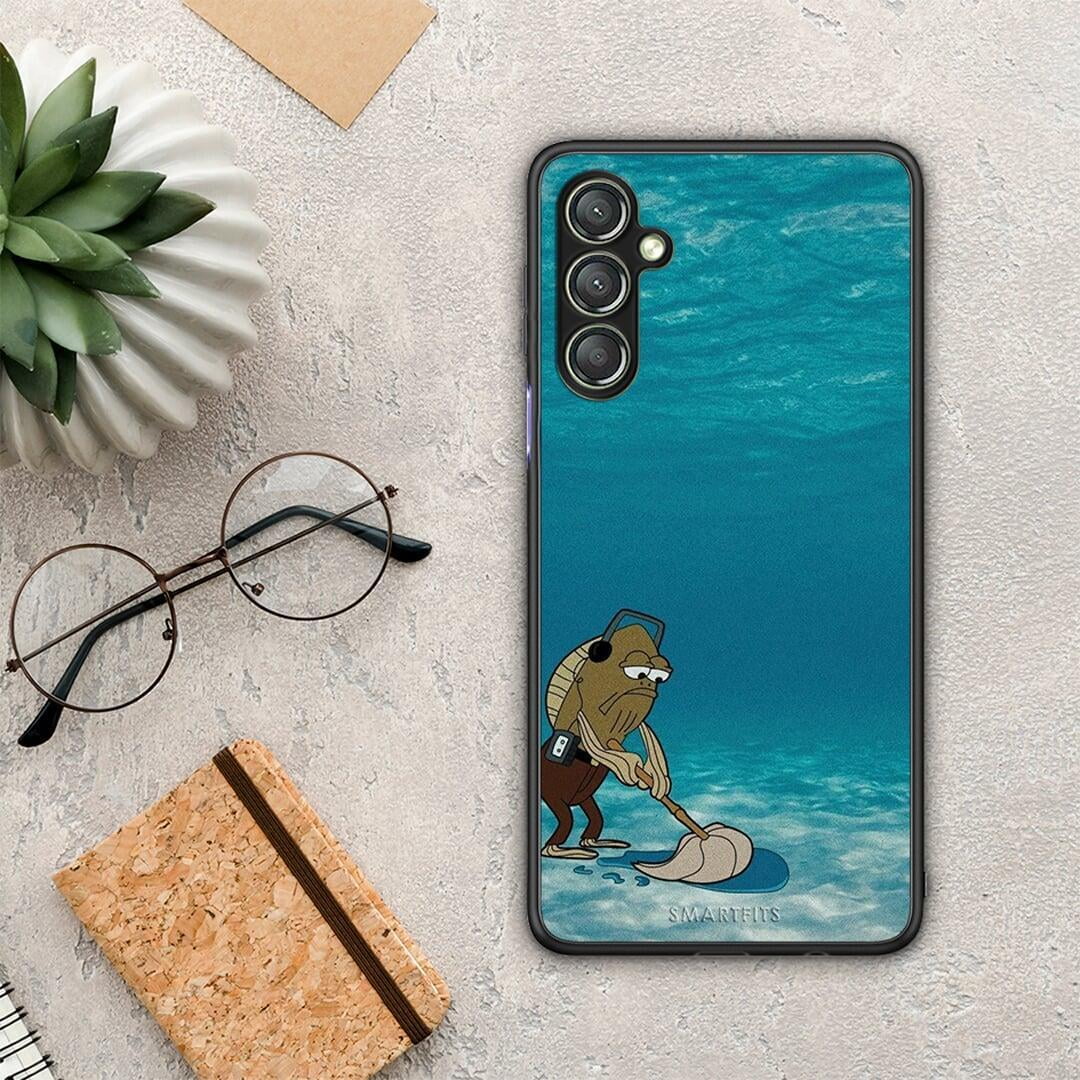 Θήκη Samsung Galaxy A24 4G Clean The Ocean από τη Smartfits με σχέδιο στο πίσω μέρος και μαύρο περίβλημα | Samsung Galaxy A24 4G Clean The Ocean Case with Colorful Back and Black Bezels