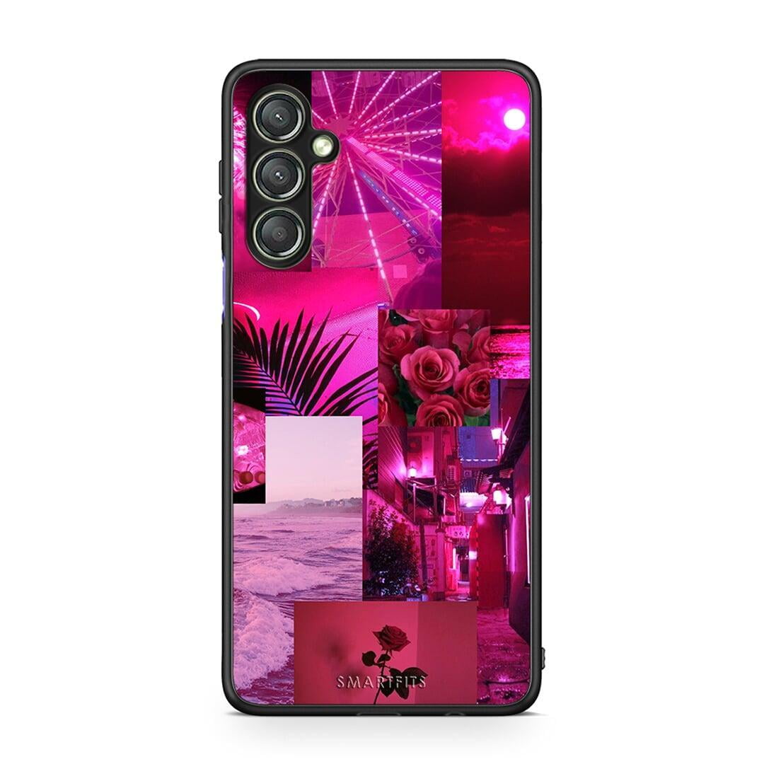 Θήκη Samsung Galaxy A24 4G Collage Red Roses από τη Smartfits με σχέδιο στο πίσω μέρος και μαύρο περίβλημα | Samsung Galaxy A24 4G Collage Red Roses Case with Colorful Back and Black Bezels