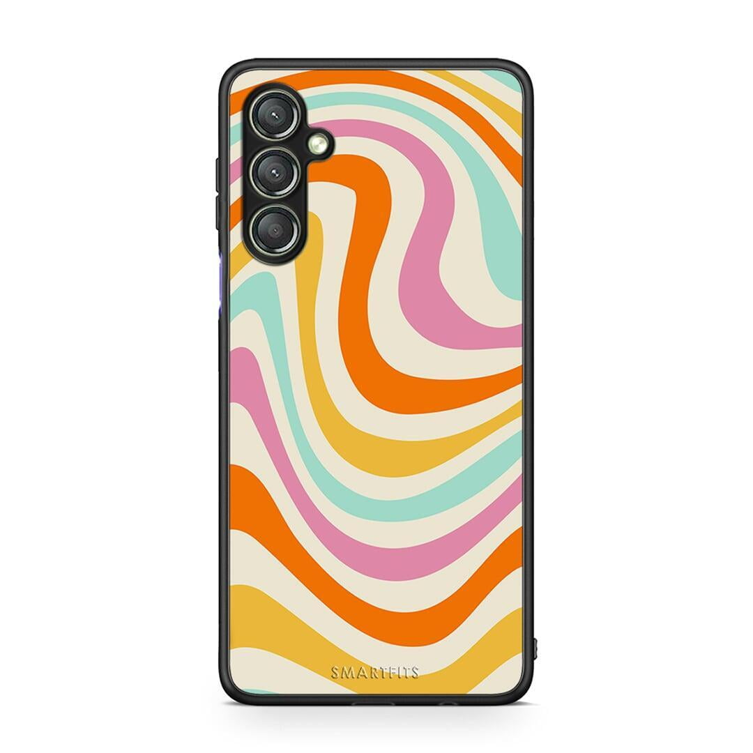 Θήκη Samsung Galaxy A24 4G Colourful Waves από τη Smartfits με σχέδιο στο πίσω μέρος και μαύρο περίβλημα | Samsung Galaxy A24 4G Colourful Waves Case with Colorful Back and Black Bezels