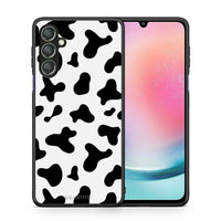 Thumbnail for Θήκη Samsung Galaxy A24 4G Cow Print από τη Smartfits με σχέδιο στο πίσω μέρος και μαύρο περίβλημα | Samsung Galaxy A24 4G Cow Print Case with Colorful Back and Black Bezels