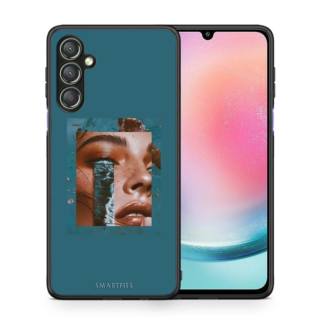 Θήκη Samsung Galaxy A24 4G Cry An Ocean από τη Smartfits με σχέδιο στο πίσω μέρος και μαύρο περίβλημα | Samsung Galaxy A24 4G Cry An Ocean Case with Colorful Back and Black Bezels