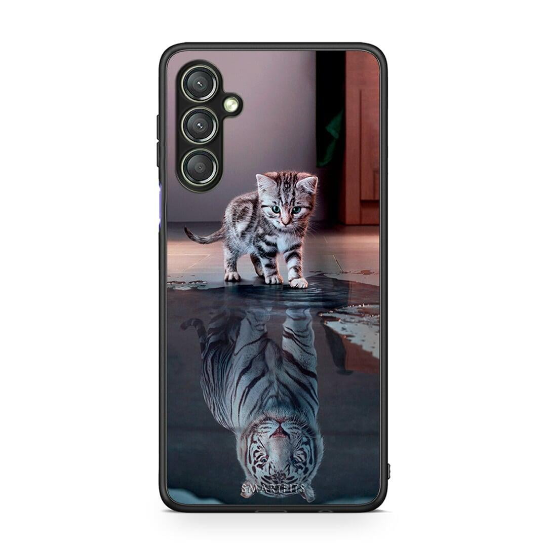 Θήκη Samsung Galaxy A24 4G Cute Tiger από τη Smartfits με σχέδιο στο πίσω μέρος και μαύρο περίβλημα | Samsung Galaxy A24 4G Cute Tiger Case with Colorful Back and Black Bezels