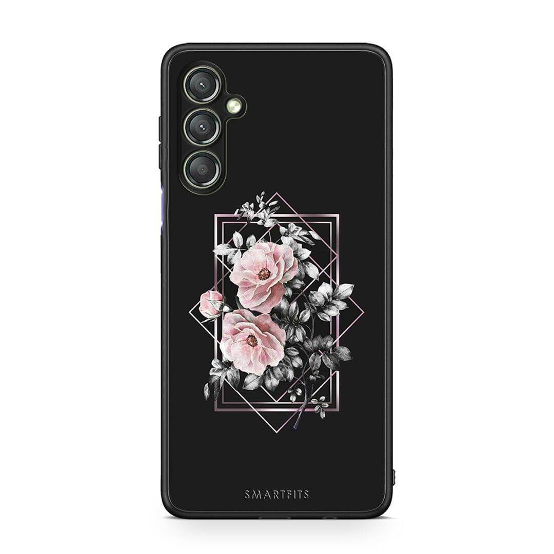 Θήκη Samsung Galaxy A24 4G Flower Frame από τη Smartfits με σχέδιο στο πίσω μέρος και μαύρο περίβλημα | Samsung Galaxy A24 4G Flower Frame Case with Colorful Back and Black Bezels