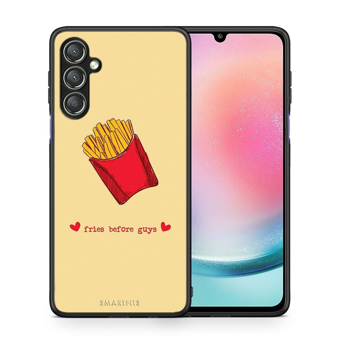 Θήκη Samsung Galaxy A24 4G Fries Before Guys από τη Smartfits με σχέδιο στο πίσω μέρος και μαύρο περίβλημα | Samsung Galaxy A24 4G Fries Before Guys Case with Colorful Back and Black Bezels