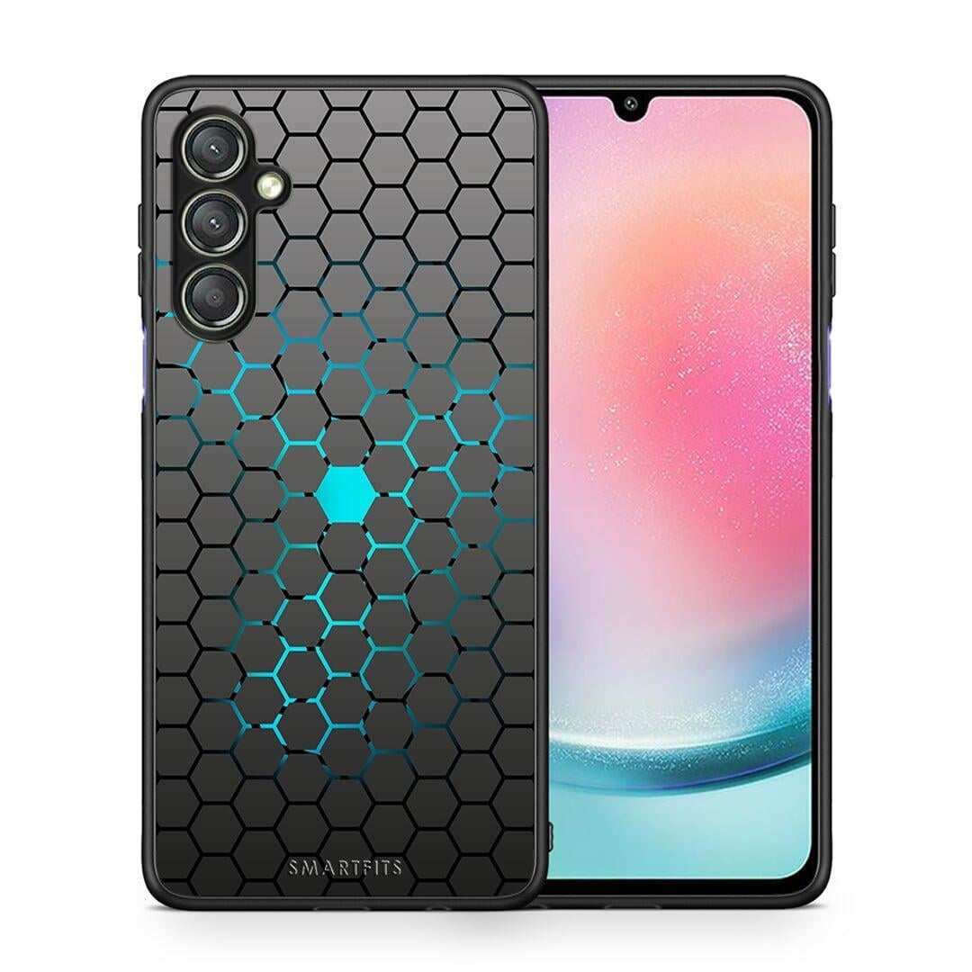 Θήκη Samsung Galaxy A24 4G Geometric Hexagonal από τη Smartfits με σχέδιο στο πίσω μέρος και μαύρο περίβλημα | Samsung Galaxy A24 4G Geometric Hexagonal Case with Colorful Back and Black Bezels