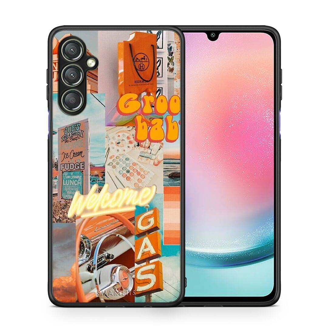 Θήκη Samsung Galaxy A24 4G Groovy Babe από τη Smartfits με σχέδιο στο πίσω μέρος και μαύρο περίβλημα | Samsung Galaxy A24 4G Groovy Babe Case with Colorful Back and Black Bezels