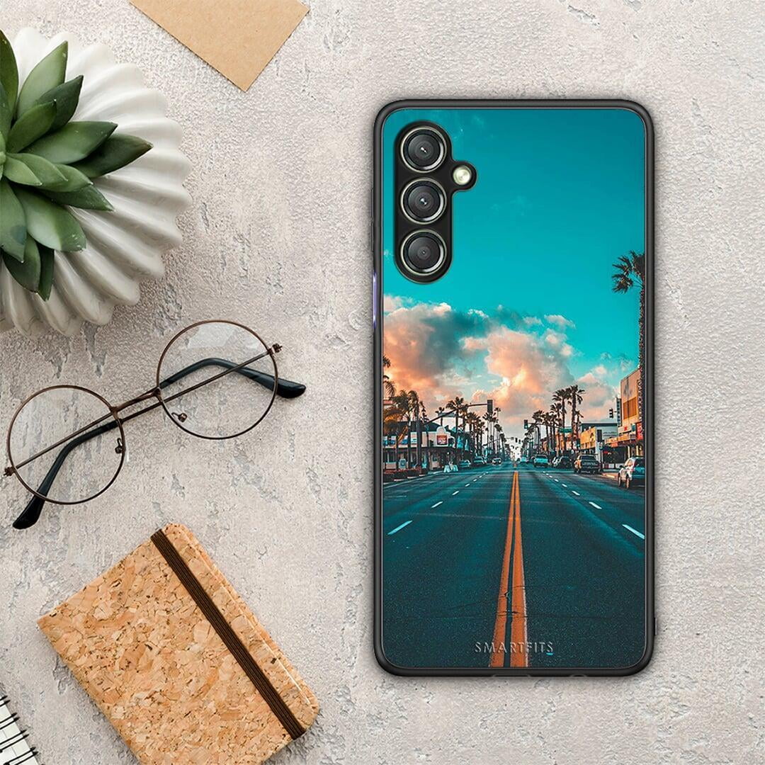 Θήκη Samsung Galaxy A24 4G Landscape City από τη Smartfits με σχέδιο στο πίσω μέρος και μαύρο περίβλημα | Samsung Galaxy A24 4G Landscape City Case with Colorful Back and Black Bezels