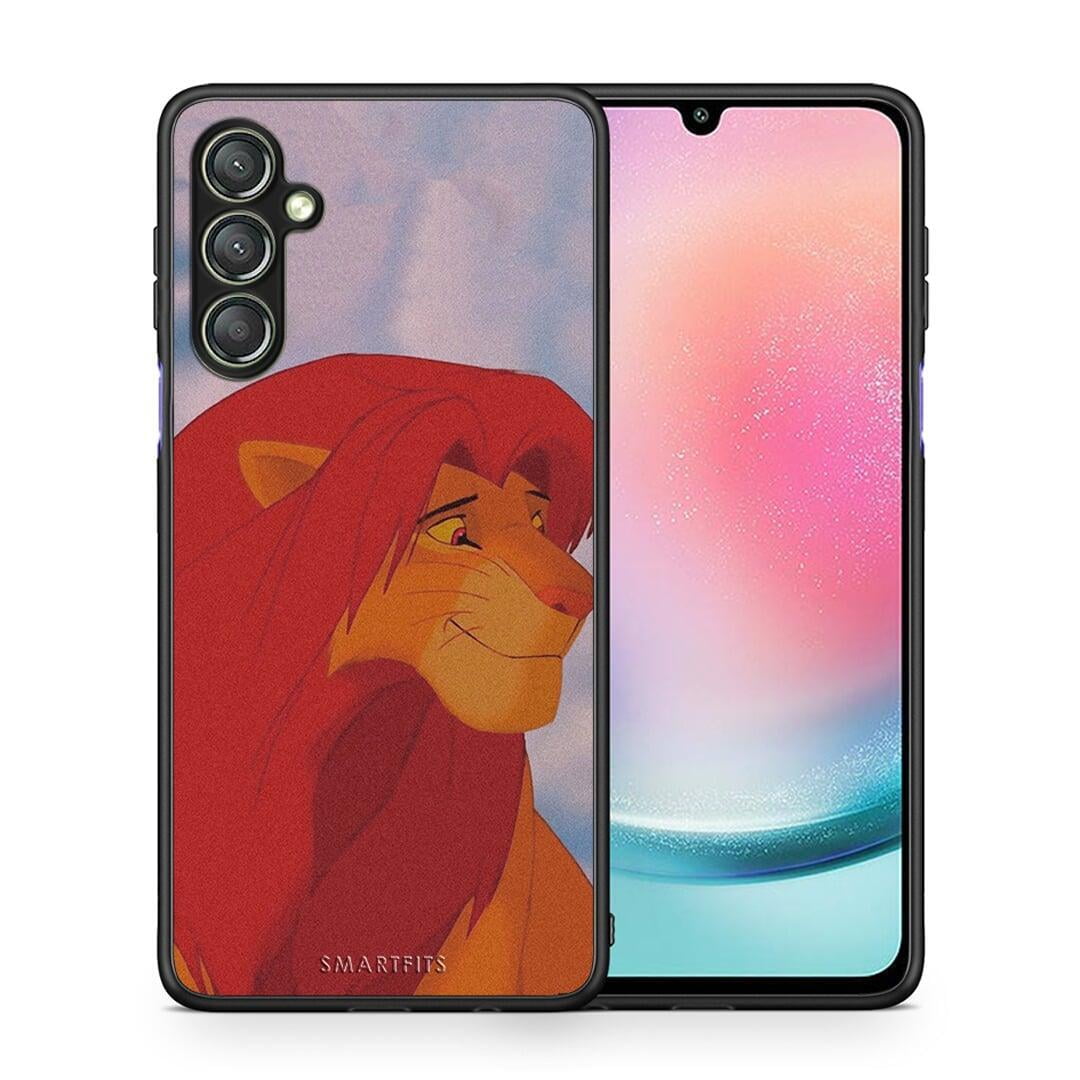 Θήκη Samsung Galaxy A24 4G Lion Love 1 από τη Smartfits με σχέδιο στο πίσω μέρος και μαύρο περίβλημα | Samsung Galaxy A24 4G Lion Love 1 Case with Colorful Back and Black Bezels