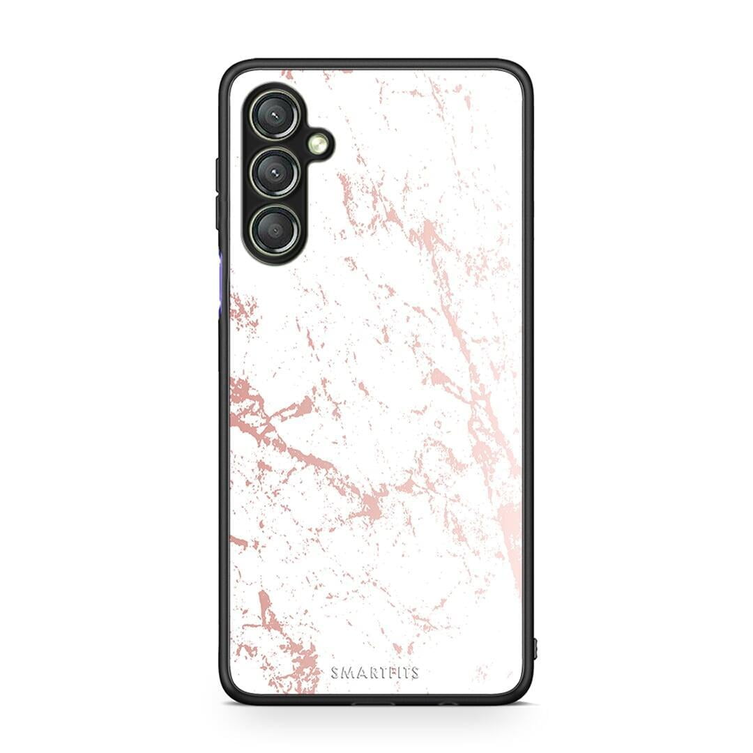 Θήκη Samsung Galaxy A24 4G Marble Pink Splash από τη Smartfits με σχέδιο στο πίσω μέρος και μαύρο περίβλημα | Samsung Galaxy A24 4G Marble Pink Splash Case with Colorful Back and Black Bezels