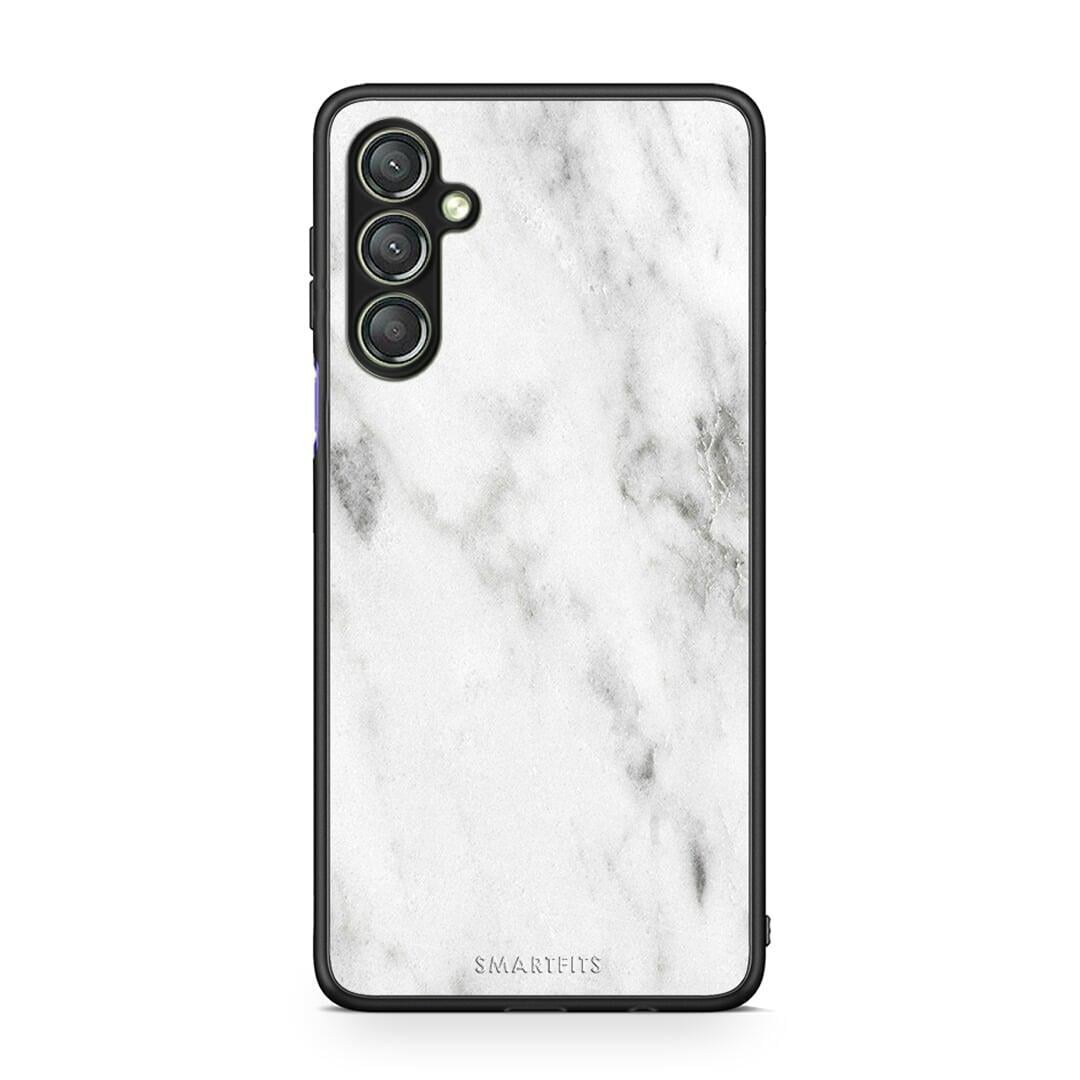 Θήκη Samsung Galaxy A24 4G Marble White από τη Smartfits με σχέδιο στο πίσω μέρος και μαύρο περίβλημα | Samsung Galaxy A24 4G Marble White Case with Colorful Back and Black Bezels