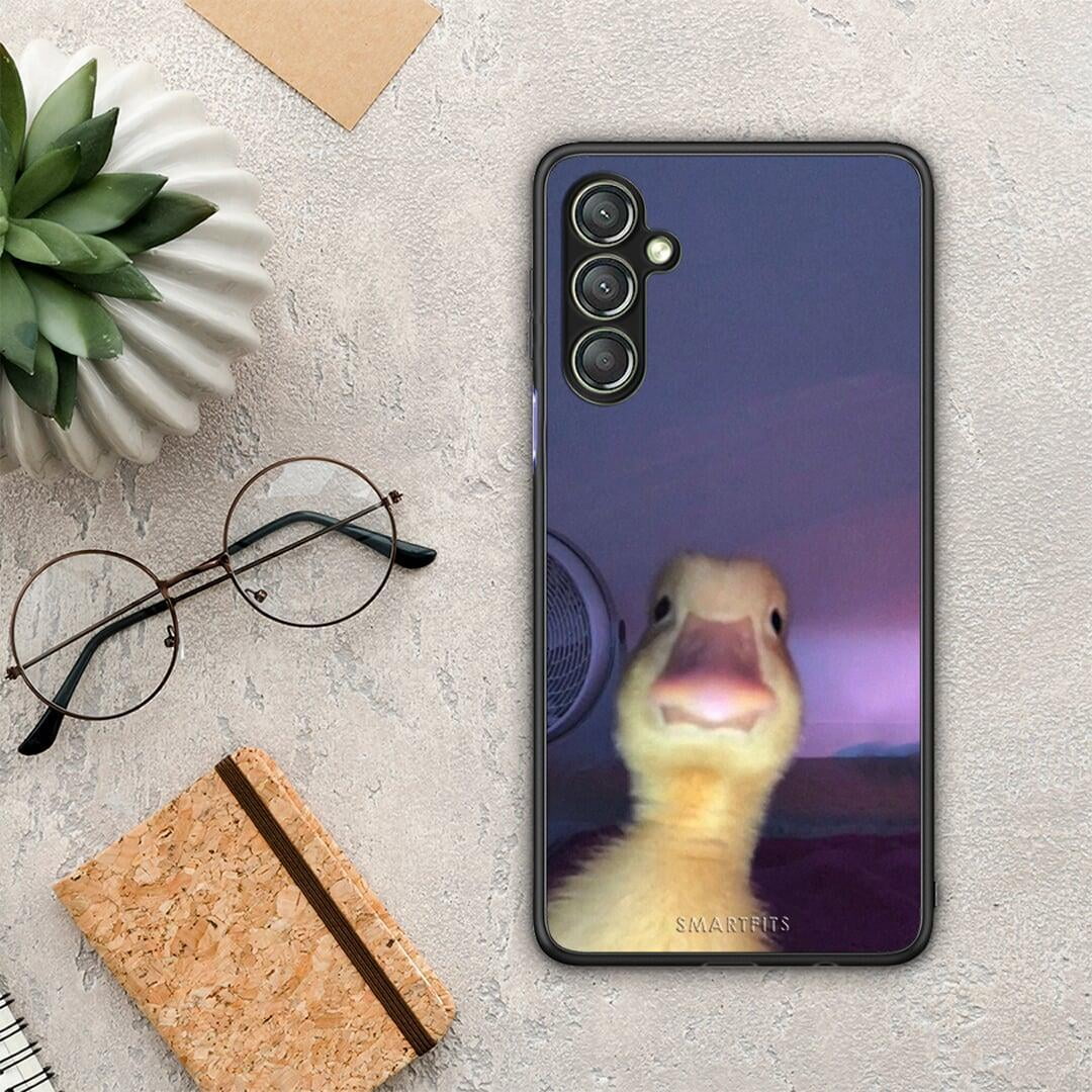 Θήκη Samsung Galaxy A24 4G Meme Duck από τη Smartfits με σχέδιο στο πίσω μέρος και μαύρο περίβλημα | Samsung Galaxy A24 4G Meme Duck Case with Colorful Back and Black Bezels