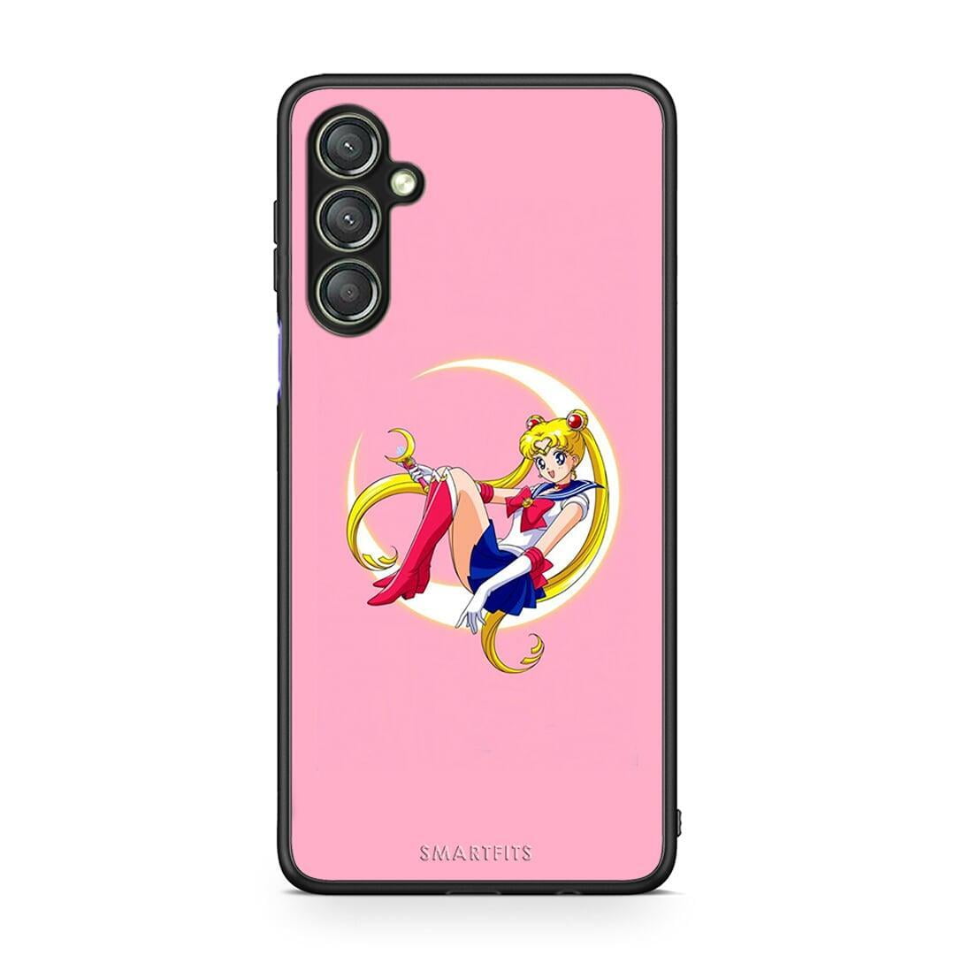 Θήκη Samsung Galaxy A24 4G Moon Girl από τη Smartfits με σχέδιο στο πίσω μέρος και μαύρο περίβλημα | Samsung Galaxy A24 4G Moon Girl Case with Colorful Back and Black Bezels