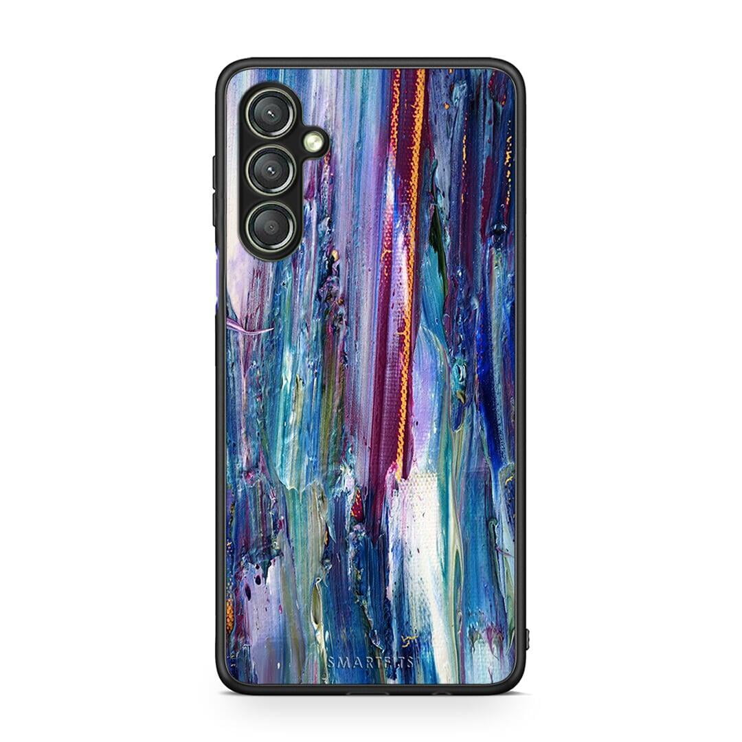 Θήκη Samsung Galaxy A24 4G Paint Winter από τη Smartfits με σχέδιο στο πίσω μέρος και μαύρο περίβλημα | Samsung Galaxy A24 4G Paint Winter Case with Colorful Back and Black Bezels