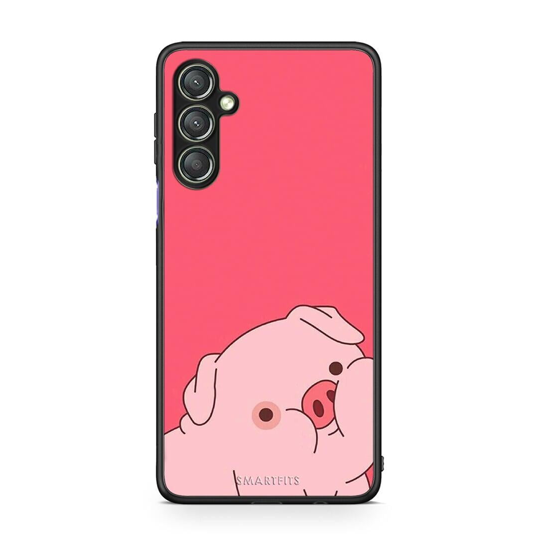 Θήκη Samsung Galaxy A24 4G Pig Love 1 από τη Smartfits με σχέδιο στο πίσω μέρος και μαύρο περίβλημα | Samsung Galaxy A24 4G Pig Love 1 Case with Colorful Back and Black Bezels