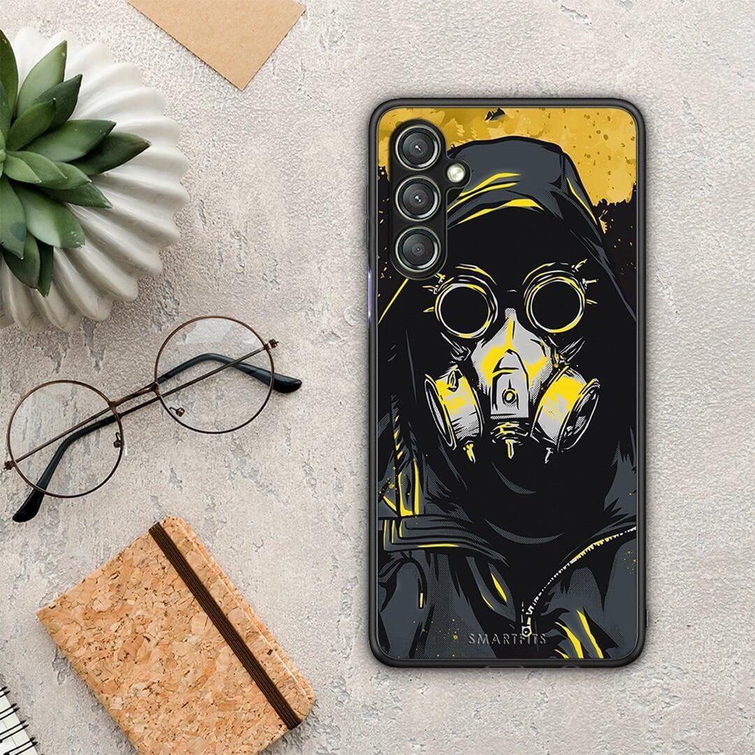 Θήκη Samsung Galaxy A24 4G PopArt Mask από τη Smartfits με σχέδιο στο πίσω μέρος και μαύρο περίβλημα | Samsung Galaxy A24 4G PopArt Mask Case with Colorful Back and Black Bezels