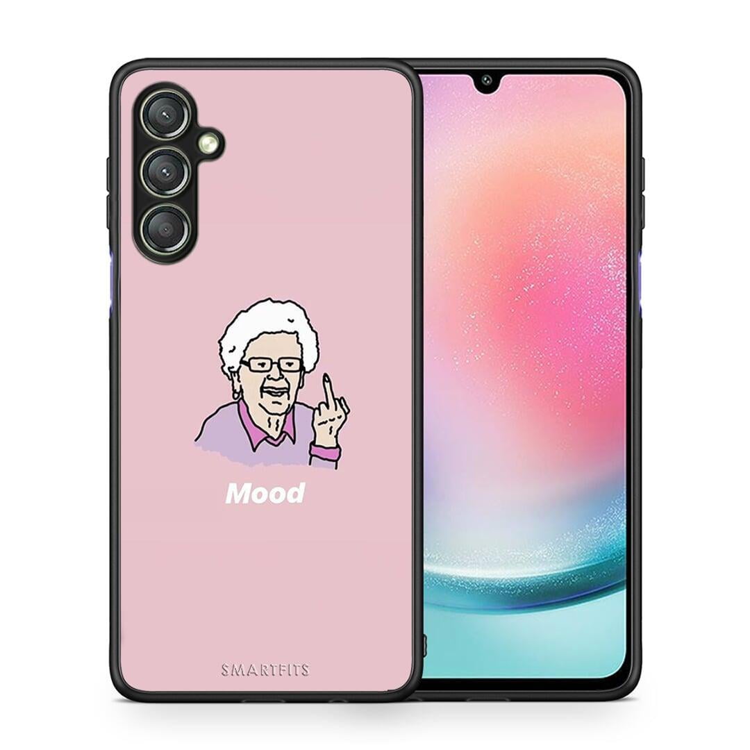 Θήκη Samsung Galaxy A24 4G PopArt Mood από τη Smartfits με σχέδιο στο πίσω μέρος και μαύρο περίβλημα | Samsung Galaxy A24 4G PopArt Mood Case with Colorful Back and Black Bezels