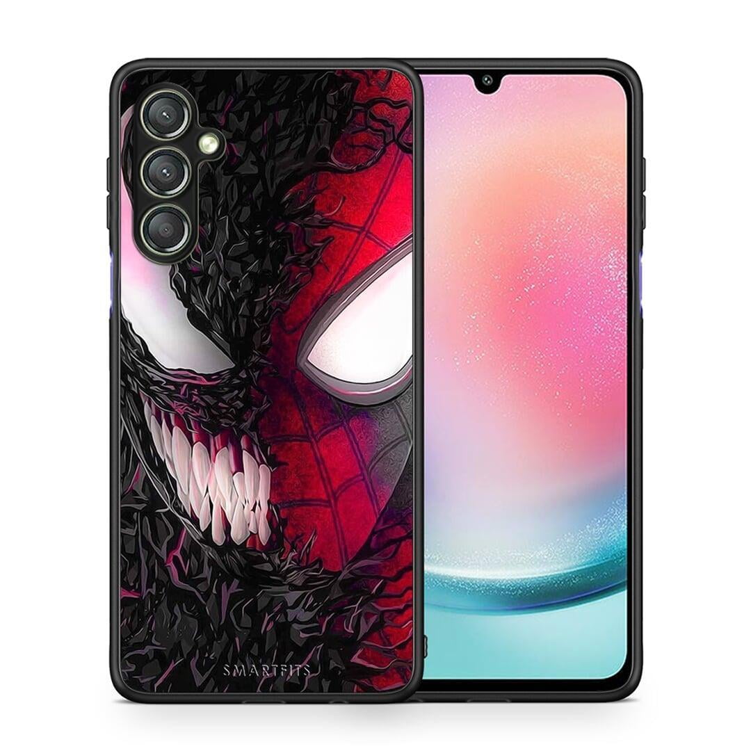 Θήκη Samsung Galaxy A24 4G PopArt SpiderVenom από τη Smartfits με σχέδιο στο πίσω μέρος και μαύρο περίβλημα | Samsung Galaxy A24 4G PopArt SpiderVenom Case with Colorful Back and Black Bezels