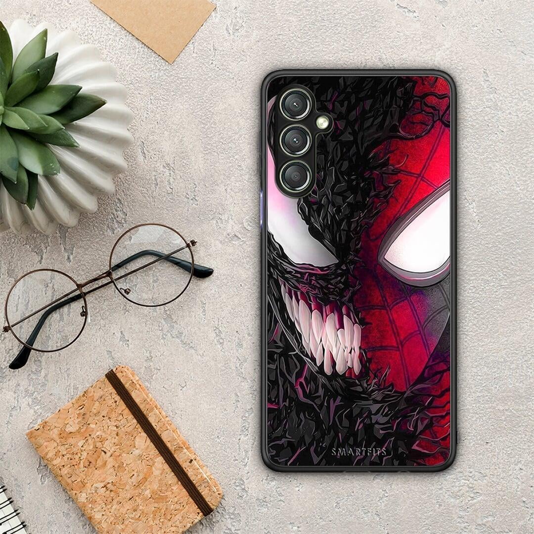 Θήκη Samsung Galaxy A24 4G PopArt SpiderVenom από τη Smartfits με σχέδιο στο πίσω μέρος και μαύρο περίβλημα | Samsung Galaxy A24 4G PopArt SpiderVenom Case with Colorful Back and Black Bezels