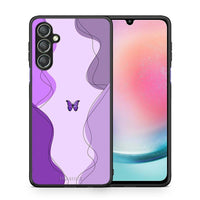 Thumbnail for Θήκη Samsung Galaxy A24 4G Purple Mariposa από τη Smartfits με σχέδιο στο πίσω μέρος και μαύρο περίβλημα | Samsung Galaxy A24 4G Purple Mariposa Case with Colorful Back and Black Bezels