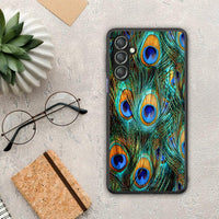 Thumbnail for Θήκη Samsung Galaxy A24 4G Real Peacock Feathers από τη Smartfits με σχέδιο στο πίσω μέρος και μαύρο περίβλημα | Samsung Galaxy A24 4G Real Peacock Feathers Case with Colorful Back and Black Bezels