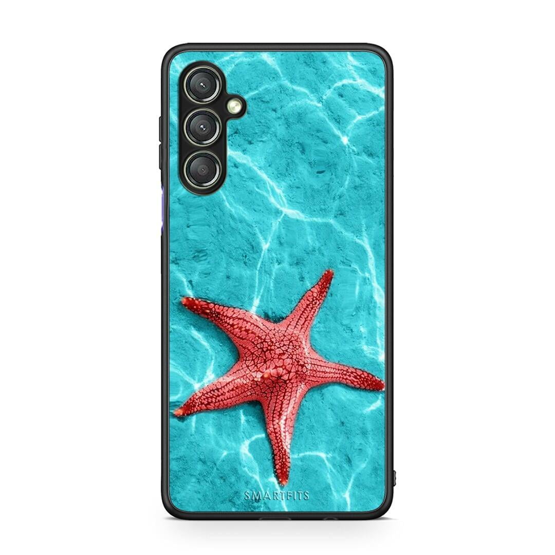 Θήκη Samsung Galaxy A24 4G Red Starfish από τη Smartfits με σχέδιο στο πίσω μέρος και μαύρο περίβλημα | Samsung Galaxy A24 4G Red Starfish Case with Colorful Back and Black Bezels