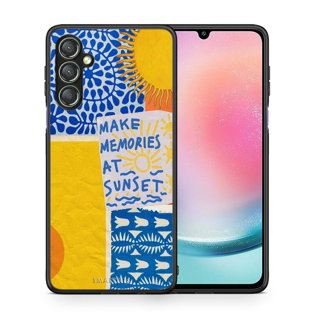 Θήκη Samsung Galaxy A24 4G Sunset Memories από τη Smartfits με σχέδιο στο πίσω μέρος και μαύρο περίβλημα | Samsung Galaxy A24 4G Sunset Memories Case with Colorful Back and Black Bezels