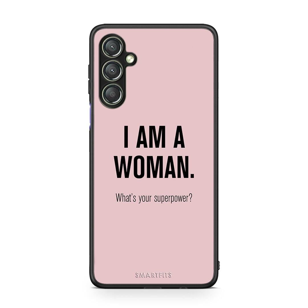 Θήκη Samsung Galaxy A24 4G Superpower Woman από τη Smartfits με σχέδιο στο πίσω μέρος και μαύρο περίβλημα | Samsung Galaxy A24 4G Superpower Woman Case with Colorful Back and Black Bezels