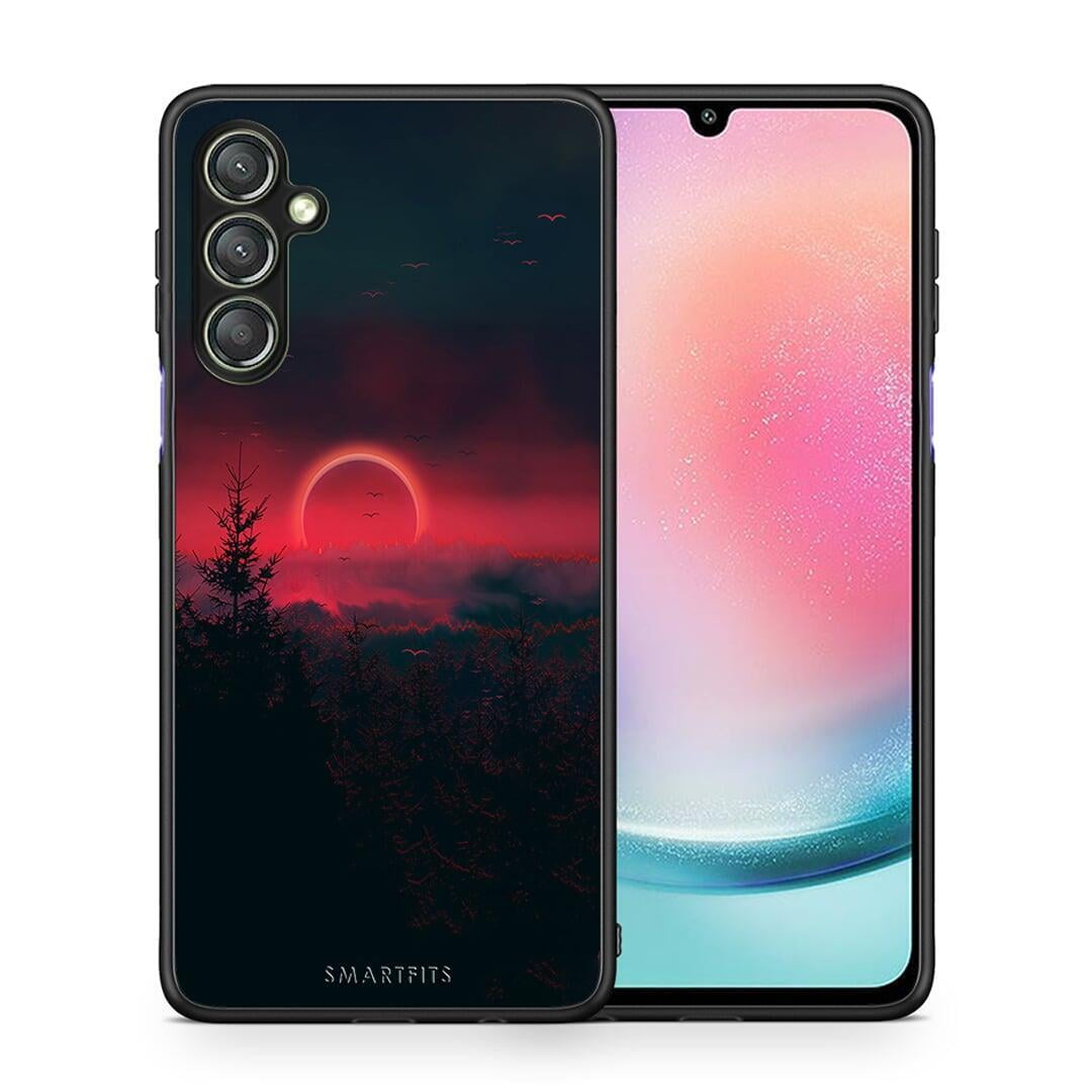 Θήκη Samsung Galaxy A24 4G Tropic Sunset από τη Smartfits με σχέδιο στο πίσω μέρος και μαύρο περίβλημα | Samsung Galaxy A24 4G Tropic Sunset Case with Colorful Back and Black Bezels