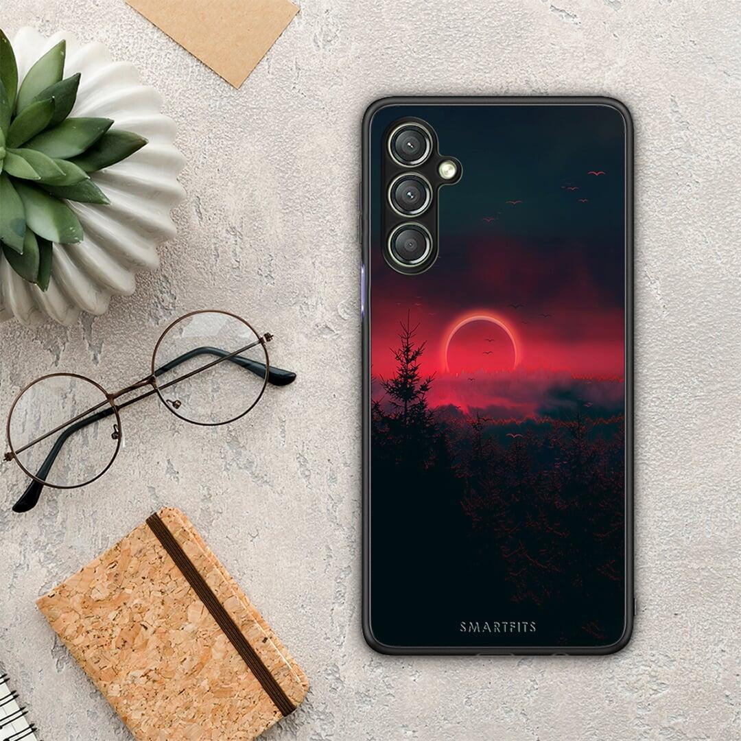 Θήκη Samsung Galaxy A24 4G Tropic Sunset από τη Smartfits με σχέδιο στο πίσω μέρος και μαύρο περίβλημα | Samsung Galaxy A24 4G Tropic Sunset Case with Colorful Back and Black Bezels