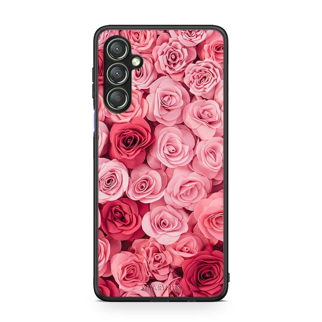 Θήκη Samsung Galaxy A24 4G Valentine RoseGarden από τη Smartfits με σχέδιο στο πίσω μέρος και μαύρο περίβλημα | Samsung Galaxy A24 4G Valentine RoseGarden Case with Colorful Back and Black Bezels