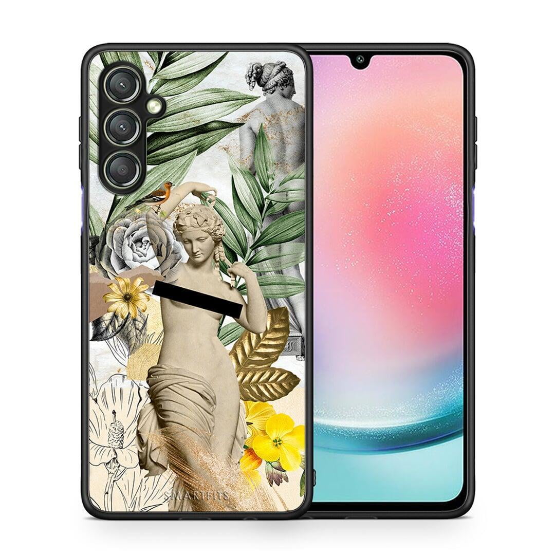 Θήκη Samsung Galaxy A24 4G Woman Statue από τη Smartfits με σχέδιο στο πίσω μέρος και μαύρο περίβλημα | Samsung Galaxy A24 4G Woman Statue Case with Colorful Back and Black Bezels